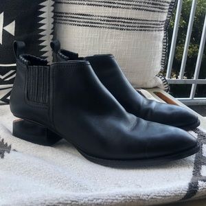 Black Rose Gold Kori Ankle Boots 41 11 Leather